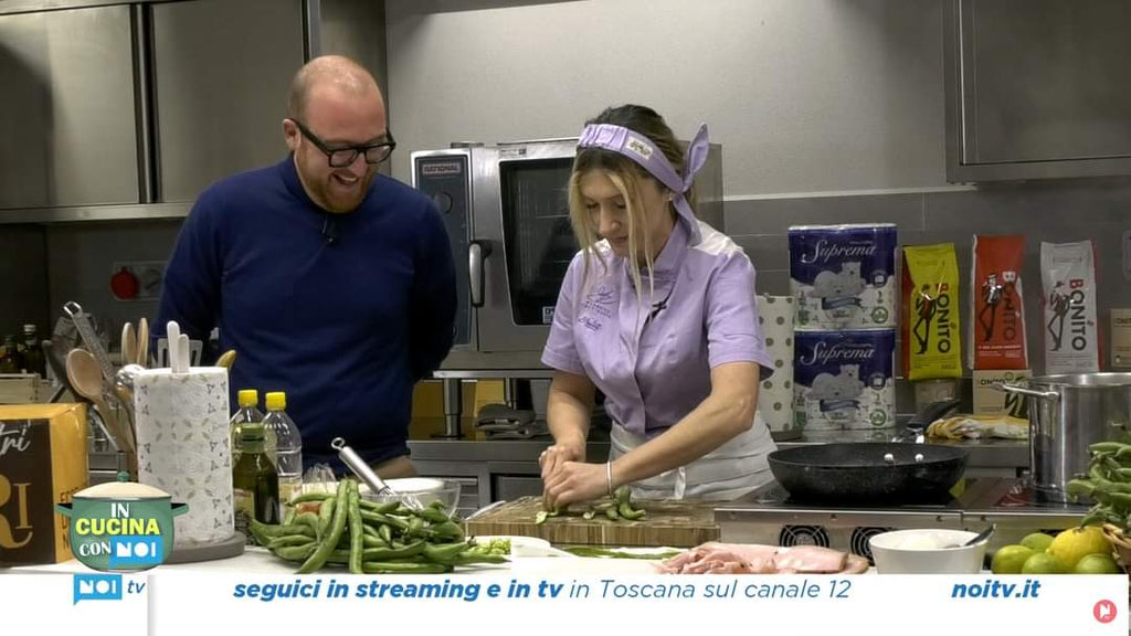 Chef Federica Continanza camicia da chef puntata noi tv ricetta