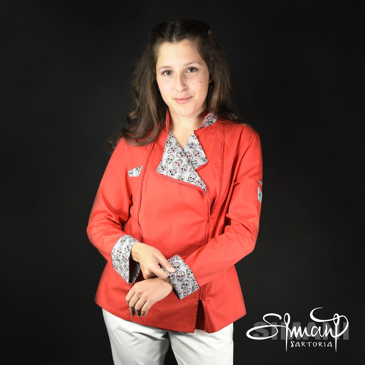 ZIPLINE RED CALAVERA - Woman Chef Jacket