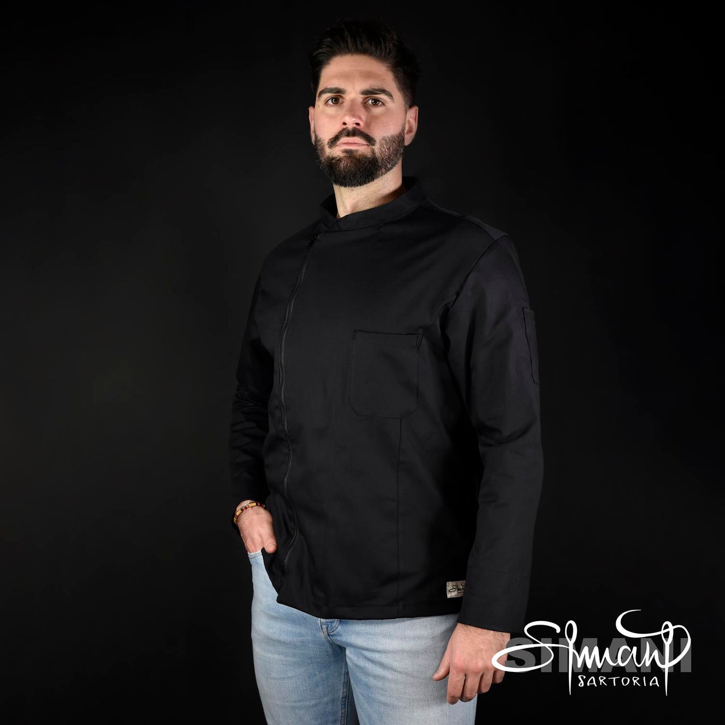 ZIPLINE SOLO BLACK - Men's Chef Jacket