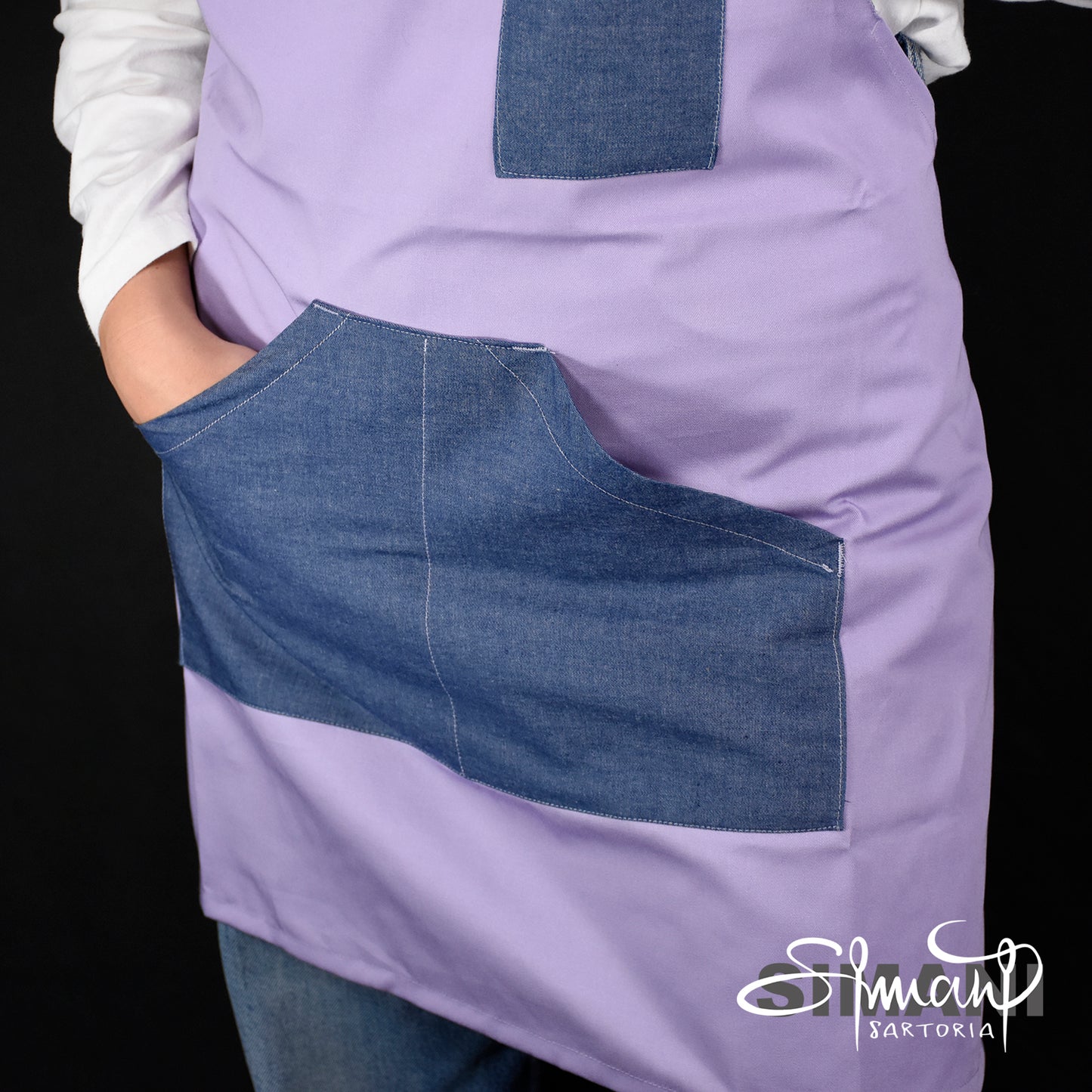 Grembiule da cucina donna Jeans Lavanda